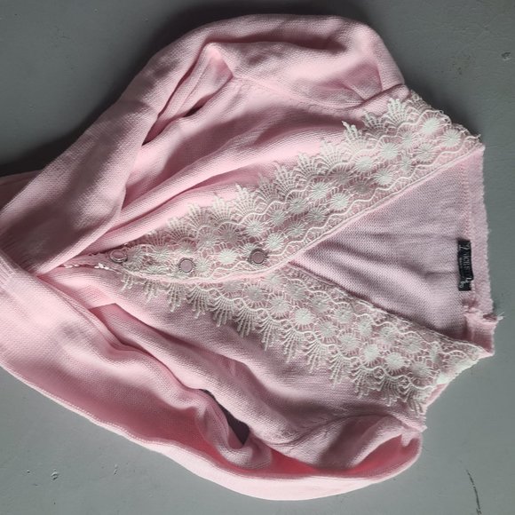 BRAND NEW PINK SWEATER/CARDIGAN WITH ELEGANT DETAIL AND BUTTONS ON THE FRONT - Picture 4 of 4